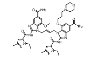 (E)-1-(4-(5-carbamoyl-2-(1-ethyl-3-methyl-1H-pyrazole-5-carboxamido)-7-(3-morpholinopropoxy)-1H-benzo[d]imidazol-1-yl)but-2-en-1-yl)-2-(1-ethyl-3-methyl-1H-pyrazole-5-carboxamido)-7-methoxy-1H-benzo[d]imidazole-5-carboxamide